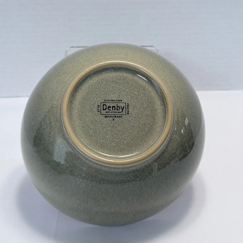 Denby DUETS Stoneware Sage Green and Paprika Cereal Bowl 6.5 Inch Diameter